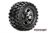 Roapex Rhythm 1/10 Monster Truck Tires, Chrome Black Wheels, 0 Offset, 12mm Hex