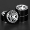 Power Hobby 1.0" Axial SCX24 Aluminum Beadlock Wheels, Silver, Compatible with stock Axial SCX24 tires