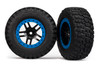 Traxxas Pre-Mounted BFGoodrich KM2 SCT Tires Black/Blue Split Spoke (2wd Rear, 4x4 F&R) (2)