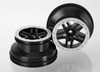 Traxxas SCT Split Spoke Beadlock Wheels Black/Satin Chrome (2wd Rear, 4x4 F&R)