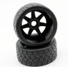 Power Hobby 1/8 Gripper 42/100 Belted Mounted Tires 17mm Black