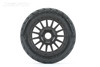 Jetko Rockform 1/8 Buggy Tires Mounted on Black Radial Rims, Medium Soft, Belted (2)