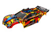 Traxxas 6718R Rustler 4x4 Body, Solar Flare