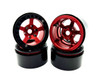 Racers Edge 1.9" Aluminum Beadlock Rims (4pcs) 5 Star, Red with Black Rings