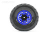 Jetko 1/10 SC EX-Tomahawk Tires Mounted on Blue Claw Rims, Medium Soft, Glued,12mm 1/2 Offset Narrow