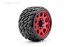 Jetko 1/8 SGT 3.8 EX-Rockform, Mounted on Red Claw Rim, Medium Soft, Belted, Glued, 17mm 1/2" Offset