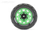 Jetko 1/10 ST 2.8 EX-Tomahawk Tires Mounted on Green Claw Rims, Medium Soft, Glued, 17mm