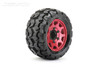 Jetko 1/10 ST 2.8 EX-Tomahawk Tires Mounted on Red Claw Rims, Medium Soft, Glued, 17mm for Pro-MT 4x