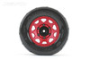 Jetko 1/10 MT 2.8 EX-Super Sonic Tires Mounted on Red Claw Rims, Medium Soft, Glued, 12mm