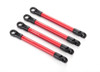 Traxxas 7118X Push rods, aluminum (red-anodized) (4) (assembled with rod ends)