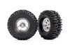 Traxxas Tires & wheels, assembled (chrome 1.0" wheels, Mickey Thompson Baja Pro Xs 2.4x1.0" tires)