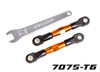 Traxxas 2443T Camber links, rear (TUBES orange-anodized)