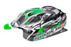 Team Corally Polycarbonate Body, Spark XB6, Green, Cut, Decal Sheet, 1pc