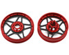Treal Hobby Losi Promoto MX CNC Aluminum Wheel Set w/Carbon Spokes (Red)