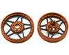 Treal Hobby Losi Promoto MX CNC Aluminum Wheel Set w/Carbon Spokes (Orange)