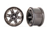 Traxxas 6772-BLK Wheels, RXT 2.8" (charcoal gray & black chrome) (2)