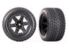 Traxxas 6764 Tires & wheels, assembled, glued (2.8") (RXT black wheels, Gravix tires, foam inserts) (4WD electric front/rear, 2WD electric front only) (2) (TSM rated)