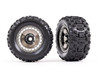 Traxxas 9572T Tires & wheels, assembled, glued (3.8" black chrome wheels, black chrome wheel covers, Sledgehammer tires, foam inserts) (2)