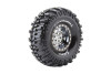 CR-Champ 1/10 1.9 Crawler Tires, 12mm Hex, Super Soft, Mounted on Black Chrome Rim, Front/Rear (2)