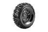 CR-Mallet 1/10 1.9 Crawler Class 1 Tires, 12mm Hex on Black Chrome Rim, Super Soft, Front/Rear  (2)