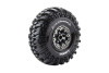 Louise R/C CR-Champ 1/10 2.2 Crawler Tires, 12mm Hex, Super Soft, Mounted on Black Chrome Rim, Front/Rear (2)