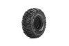 Louise R/C CR-Mallet 1/18, 1/24 1.0 Crawler Tires, 7mm Hex, Super Soft, Mounted on Black Rim, Front/Rear (2)