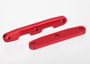 Traxxas 6823R Bulkhead tie bars, front & rear, aluminum (red-anodized)