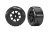 Traxxas 10876-BLK Black Front Mini Rally Wheels w/ Slick Tires (Hard) (2)