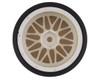 Yeah Racing Spec D Pre-Mounted Drift Tires w/LS Mesh Wheels (White/Gold) (4) w/12mm Hex & 6mm Offset