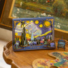 Robotime TH003 The Starry Night Wall Art DIY Miniature 3D Wooden Model Kit w/LED Lights