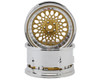  DS Racing DSC-DE-317 Element Mesh 1/10 Drift Wheels (Gold w/Chrome Lip) (2) (Adjustable Offset) w/12mm Hex
