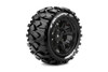 Louise RC MFT X-Rowdy Sport Monster Truck Tires, 24mm Hex, Mounted on Black Rim (2), fits X-MAXX