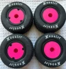 Racin Dots Losi 22S Dirt Late Model Wheel Covers, Hot Pink