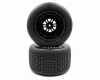 1RC Racing 1/7 Sprint Car Pre-Mounted Rear Tires (Black) (2) (Standard)