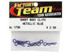 Team Associated 1736 Factory Team Short Metallic Blue Body Clips (6)