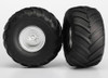 Traxxas Monster Jam Replica Pre-Mounted Rear Tires (2) (Silver)