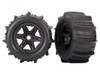 Traxxas 8674 Paddle Tires on Black 3.8" Wheels, E-Revo