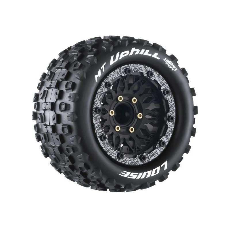 Jantes Sport Noires 17mm - Louise MFT MT 3.8 Uphill - Pour TRAXXAS 1/8 - Déport 1/2Z - Neuf