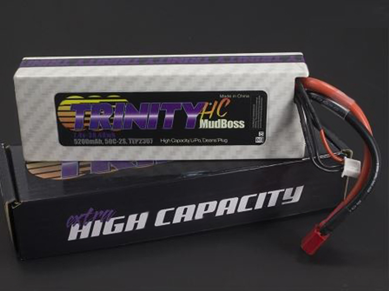 Team Trinity 2s 7.4V 5200mah HC Mudboss Pack with T-Plug (Deans)