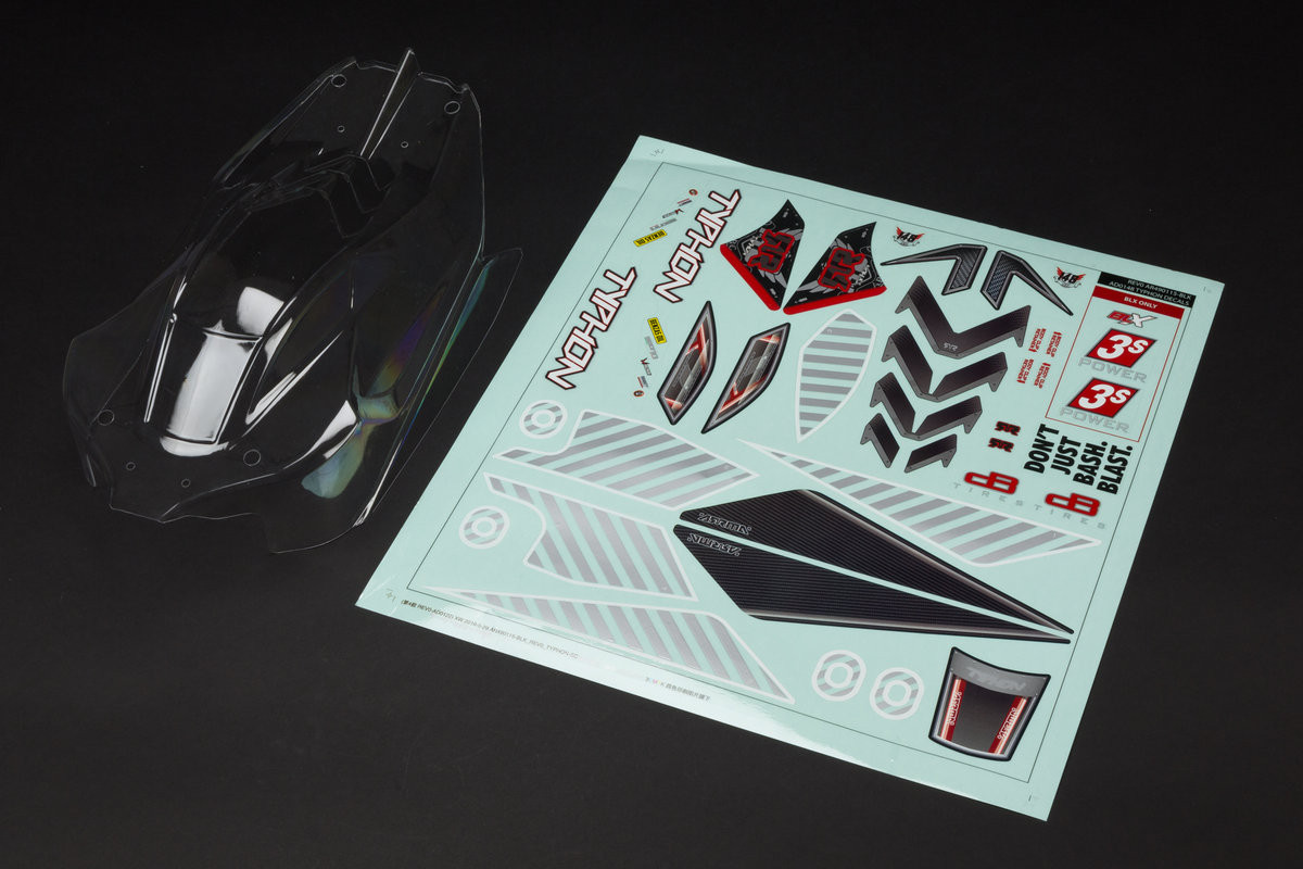 Arrma 402270 Clear Body with Decals Typhon 1/8 4x4 3S BLX