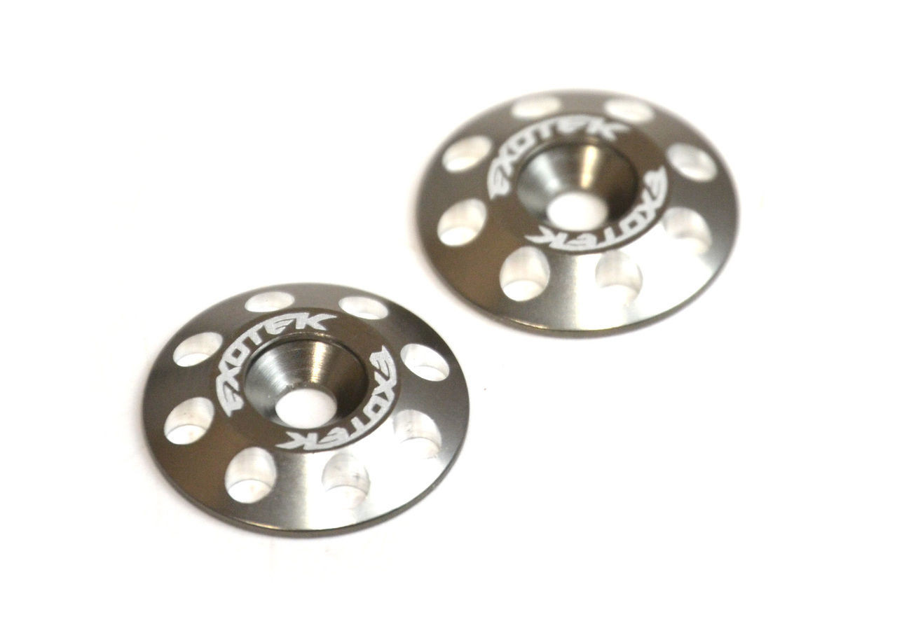 Exotek Racing 1678GUN Flite V2 16mm Aluminum Wing Buttons (Gunmetal) (2)