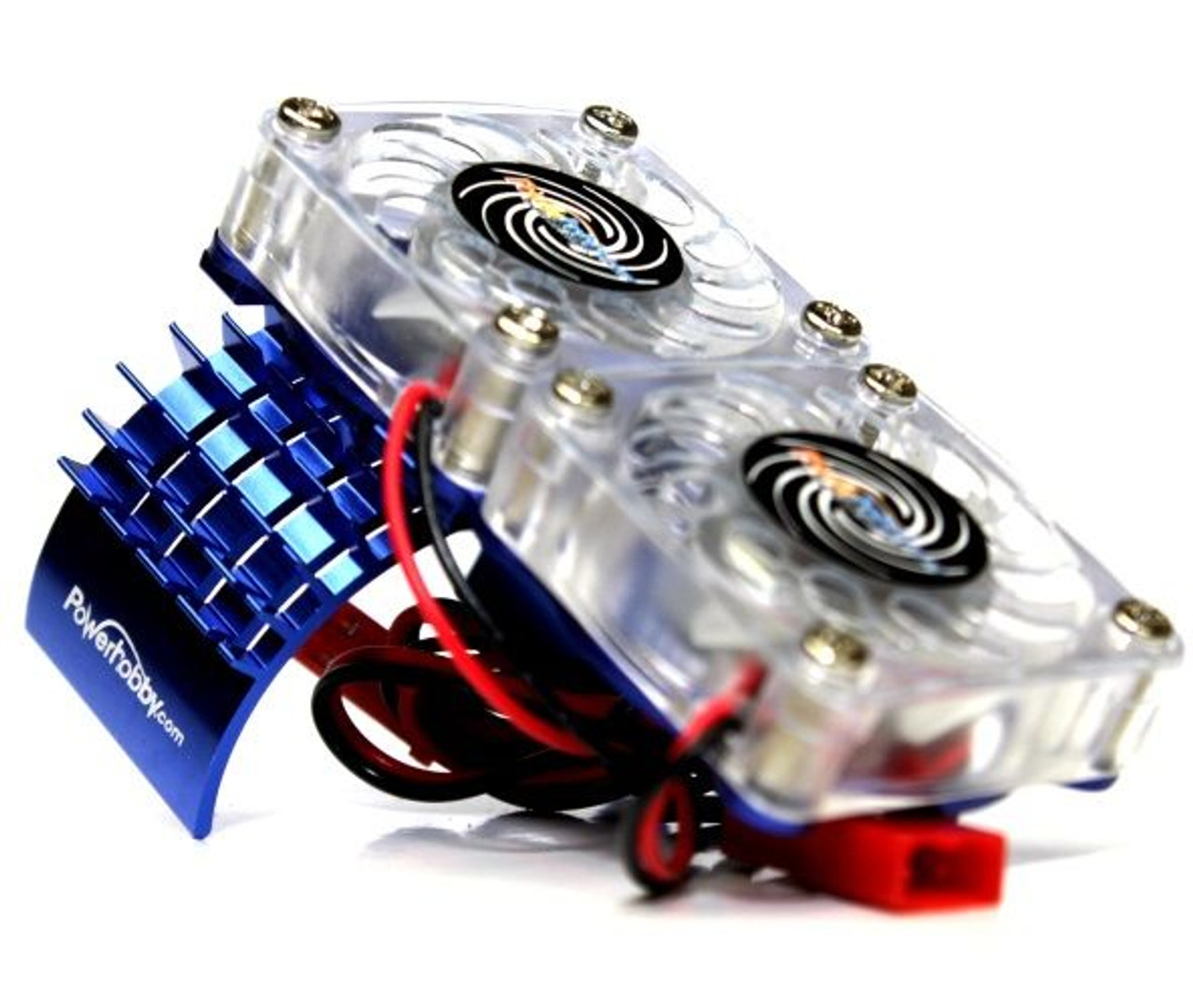 Power Hobby Aluminum Motor Heatsink & Twin Cooling Fan (Slash 4WD) (Blue)
