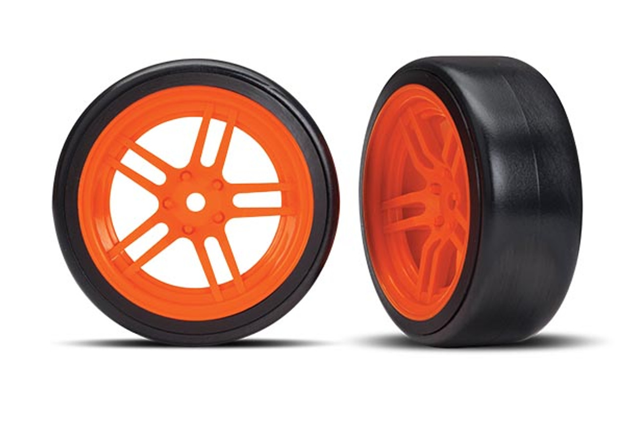 Traxxas 4-Tec 2.0 1.9" Front Pre-Assembled Drift Tires (Orange)