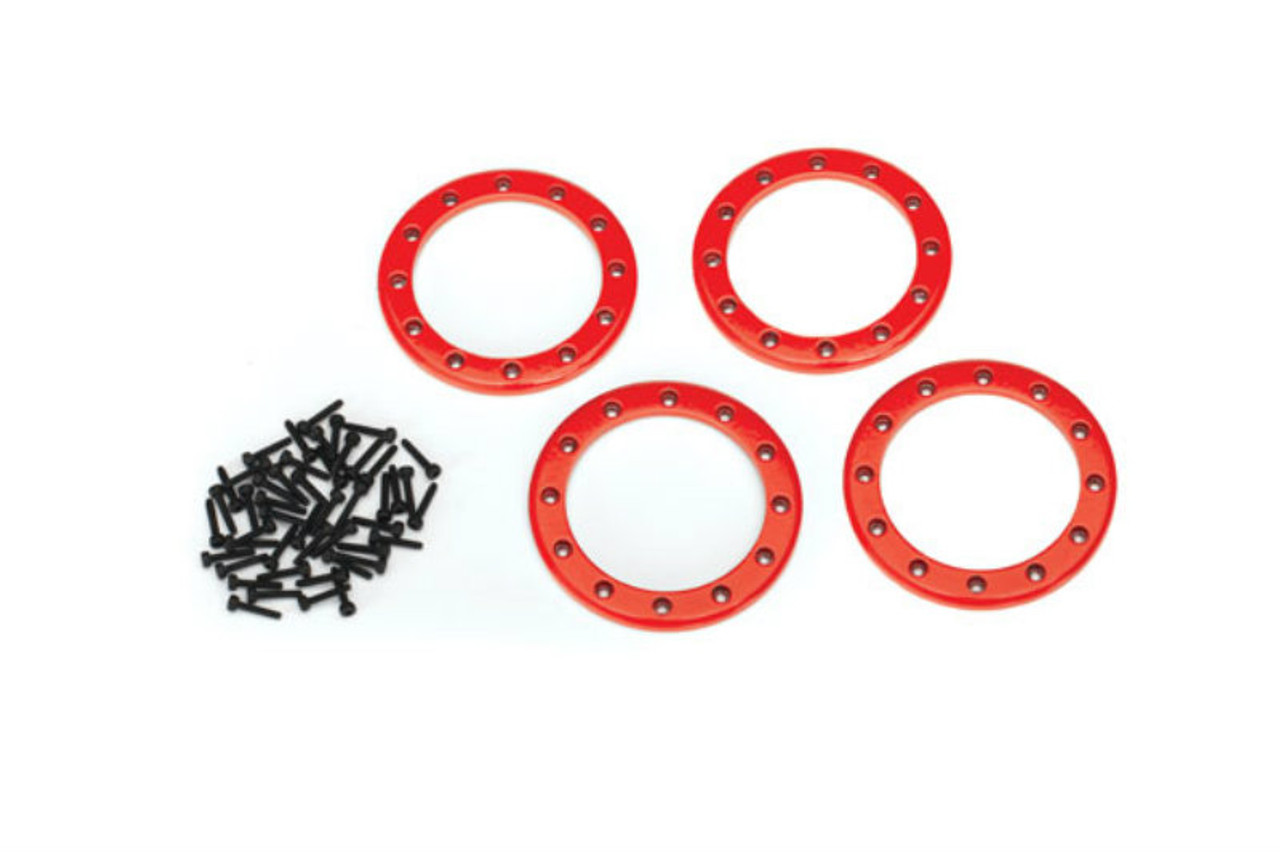 Traxxas 8168R Beadlock Rings, Aluminum (2.2") (Red)