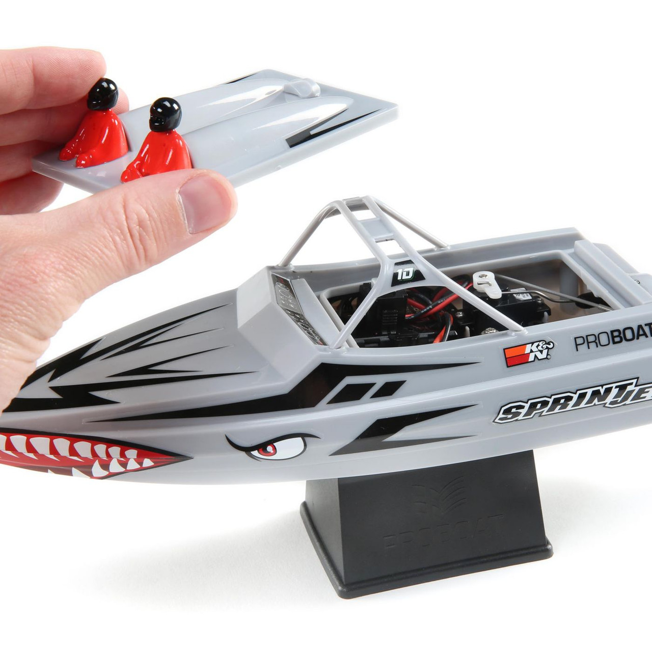 Pro Boat Sprintjet 9 Inch Self-Righting RTR Electric Jet Boat w/2.4GHz Radio, Battery and Charger (Silver)