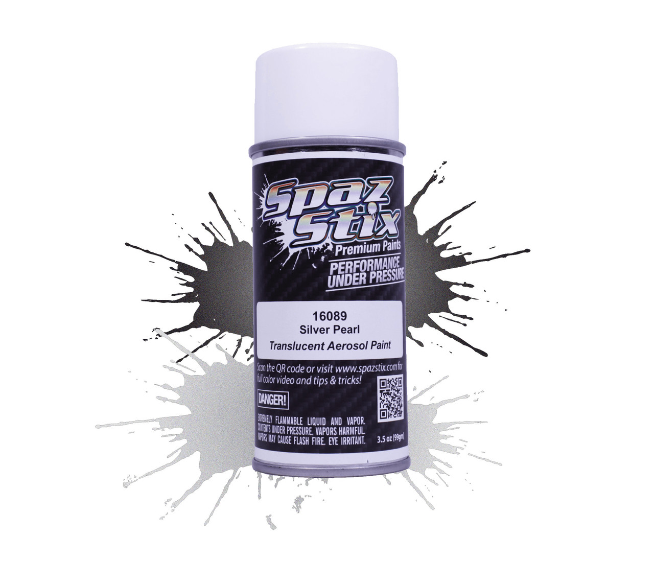 Spaz Stix Silver Pearl Aerosol Paint 3.5oz (SZX16089)