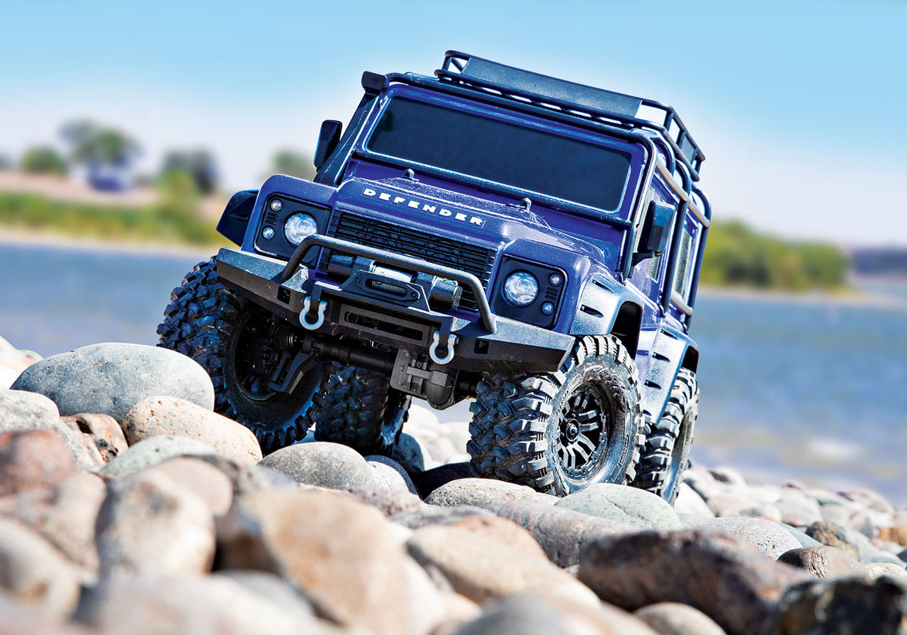 Traxxas TRX-4 1/10 Scale Trail Rock Crawler w/Land Rover Defender Body w/XL-5 ESC & TQi 2.4GHz Radio (Blue)