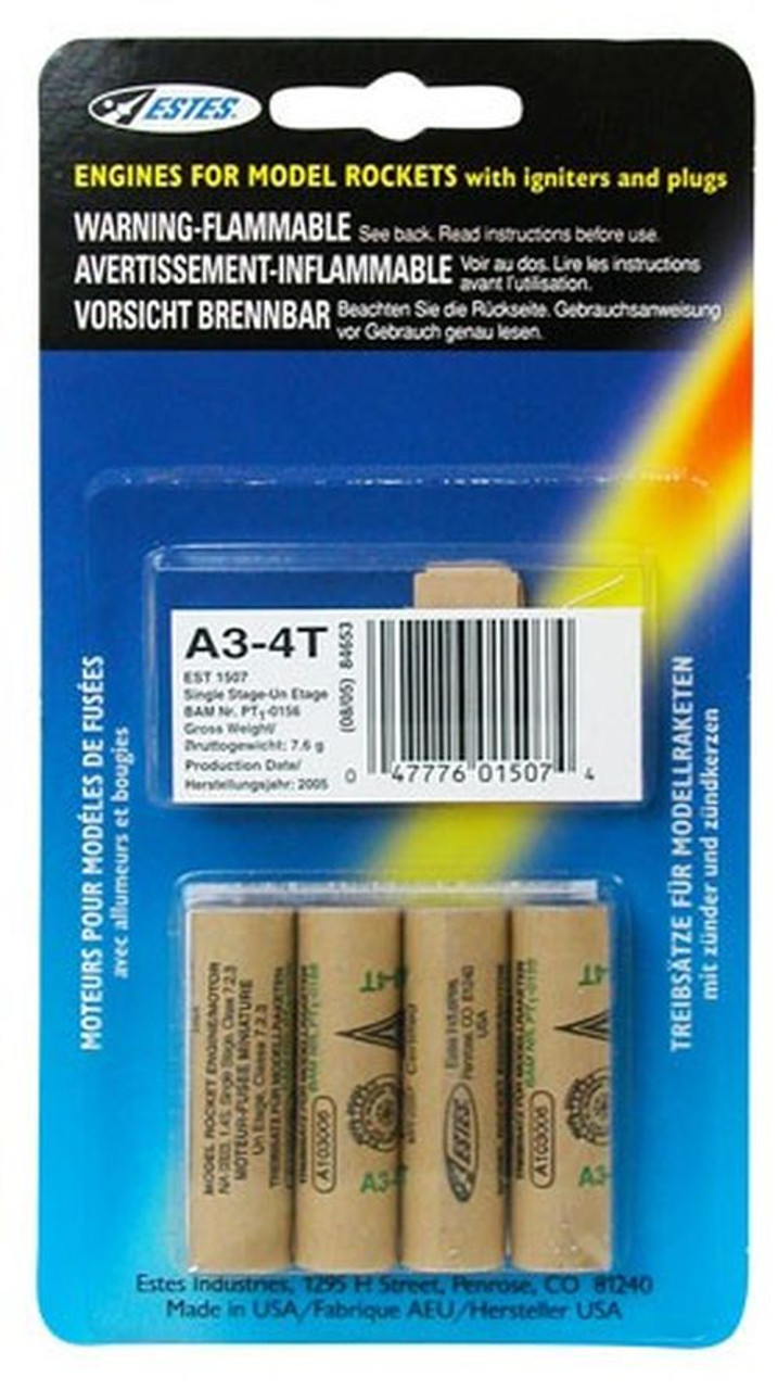 Estes A3-4T Model Rocket Engines (4pk)