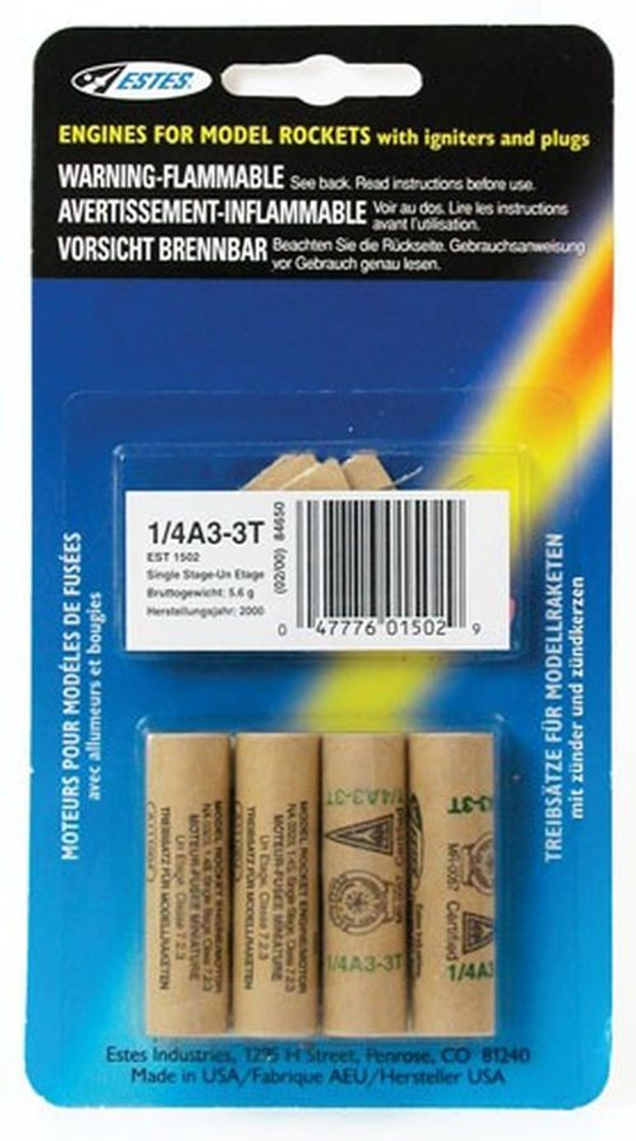 Estes 1/4A3-3T Model Rocket Engines (4pk)