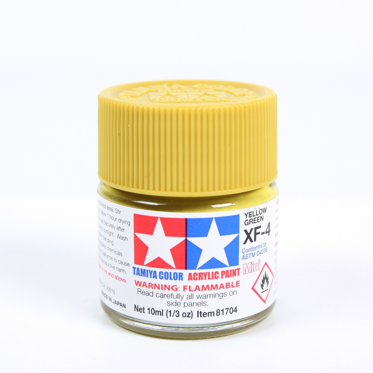 Tamiya 81704 Acrylic Mini XF4 Yellow Green Paint (10ml)